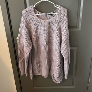 Lavender corded sweater